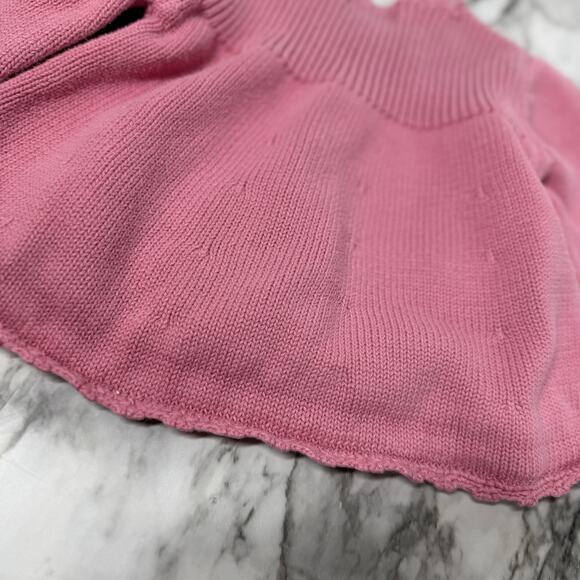 Baby Gap Original Girl Cardigan Sweater Pink 12-18 mo Rosette Scalloped Edges - Picture 5 of 6